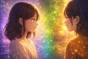 mbtiの色の違いを色分けで対比するイメージ図