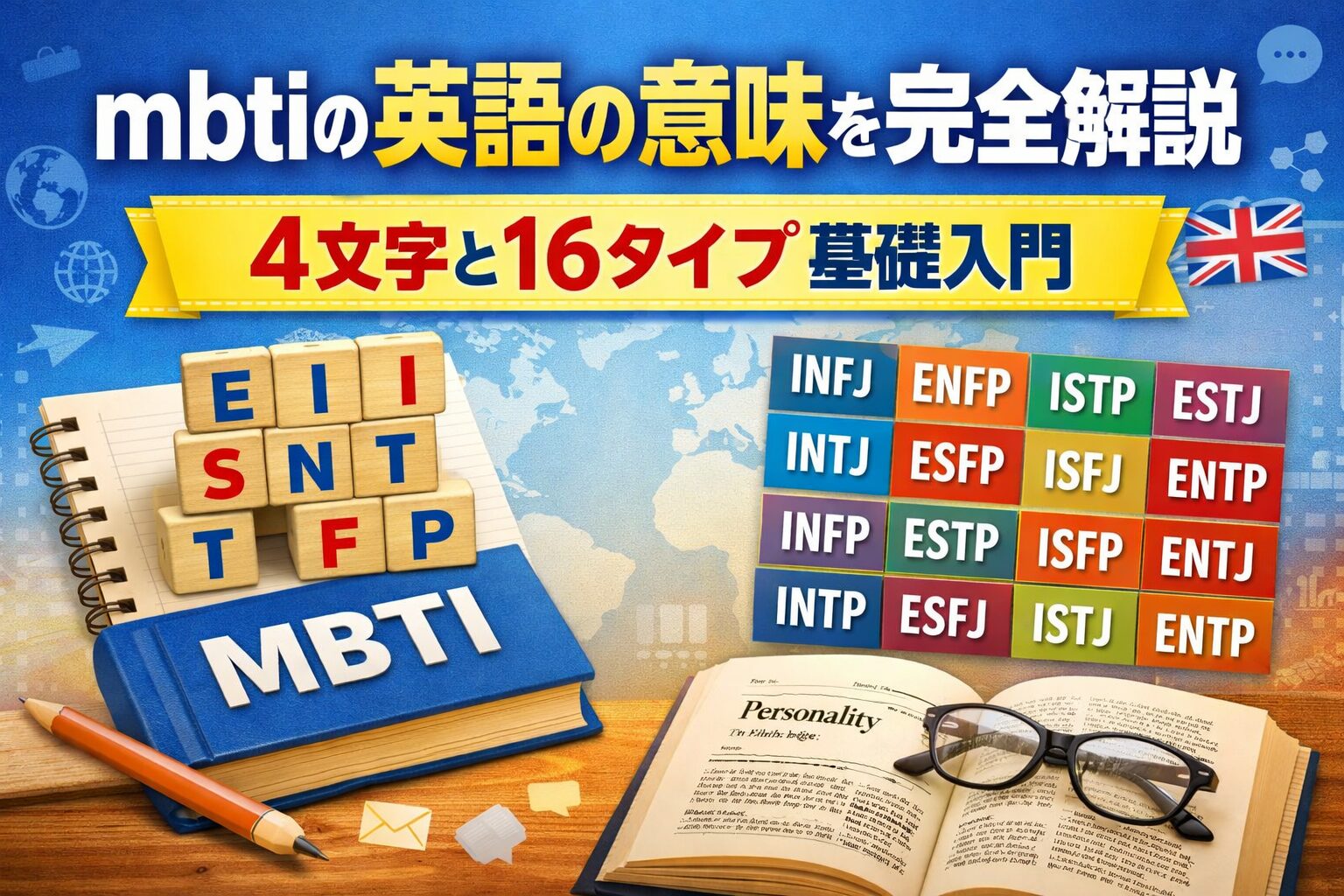 mbtiの英語の意味を表すイメージ図