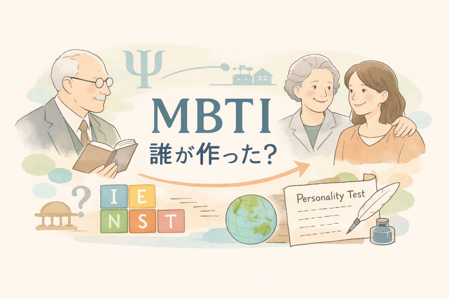 MBTIを誰が作ったかを想像しやすく創始者のイメージ図