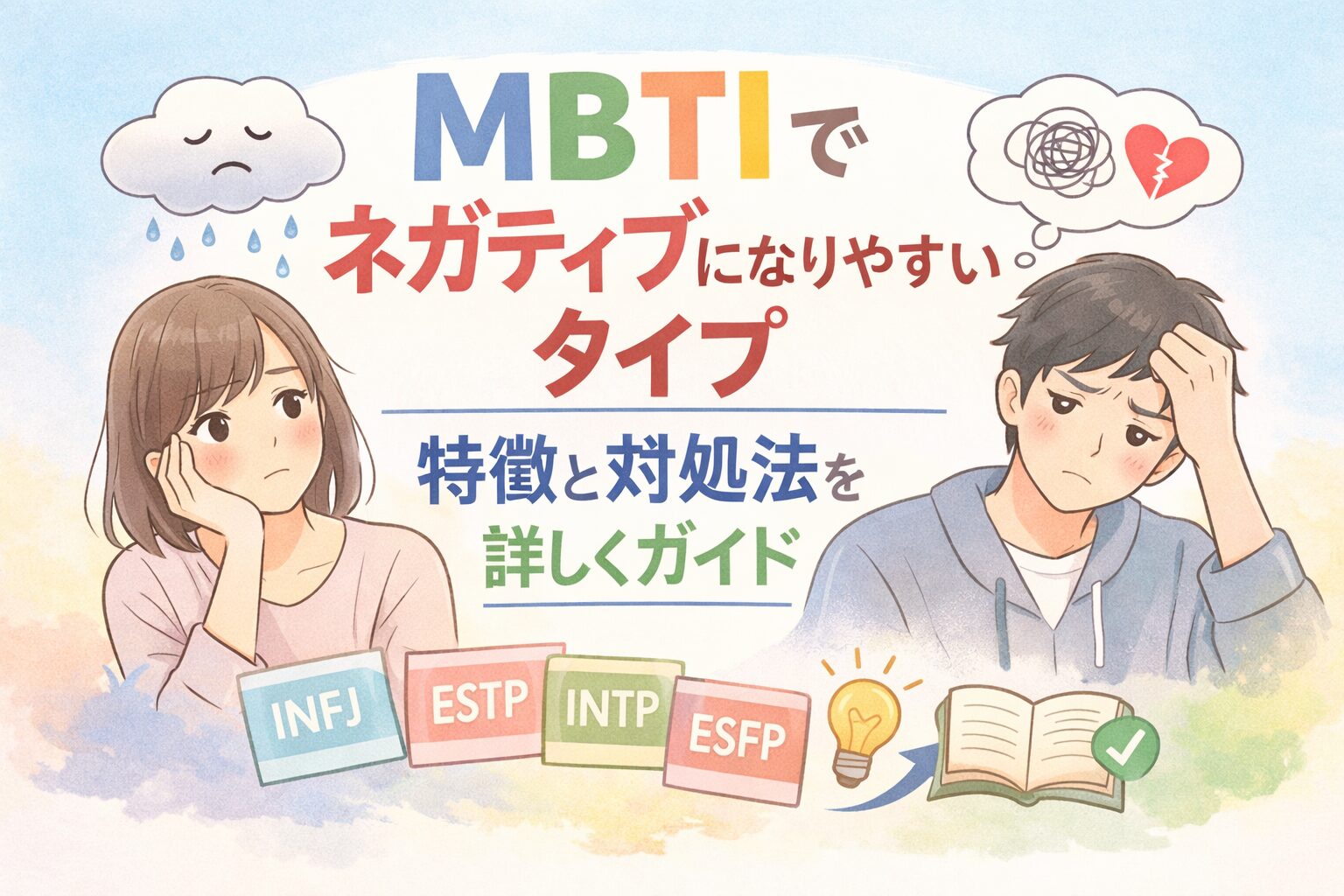 MBTIでネガティブになりやすいタイプのイメージ図