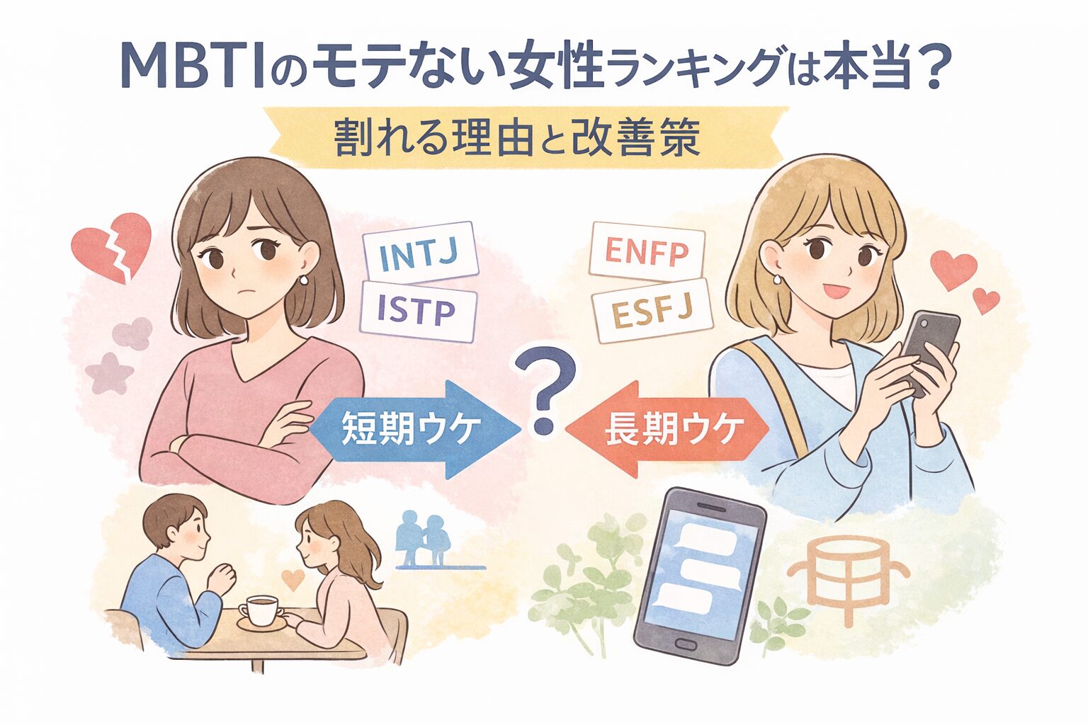 MBTIのモテない女性ランキングのイメージ図