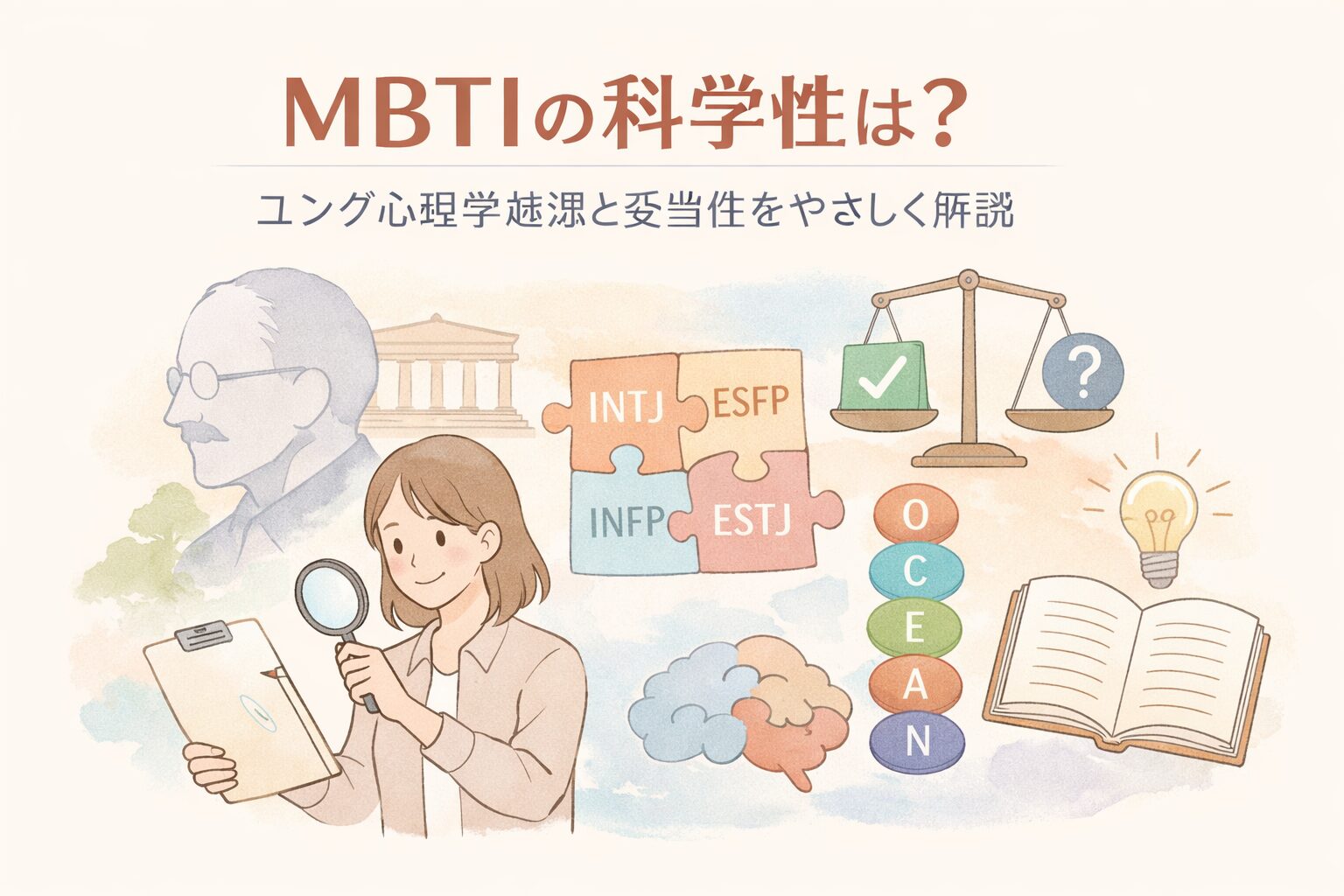 MBTIの科学性は？ユング心理学起源と妥当性をやさしく解説のイメージ図
