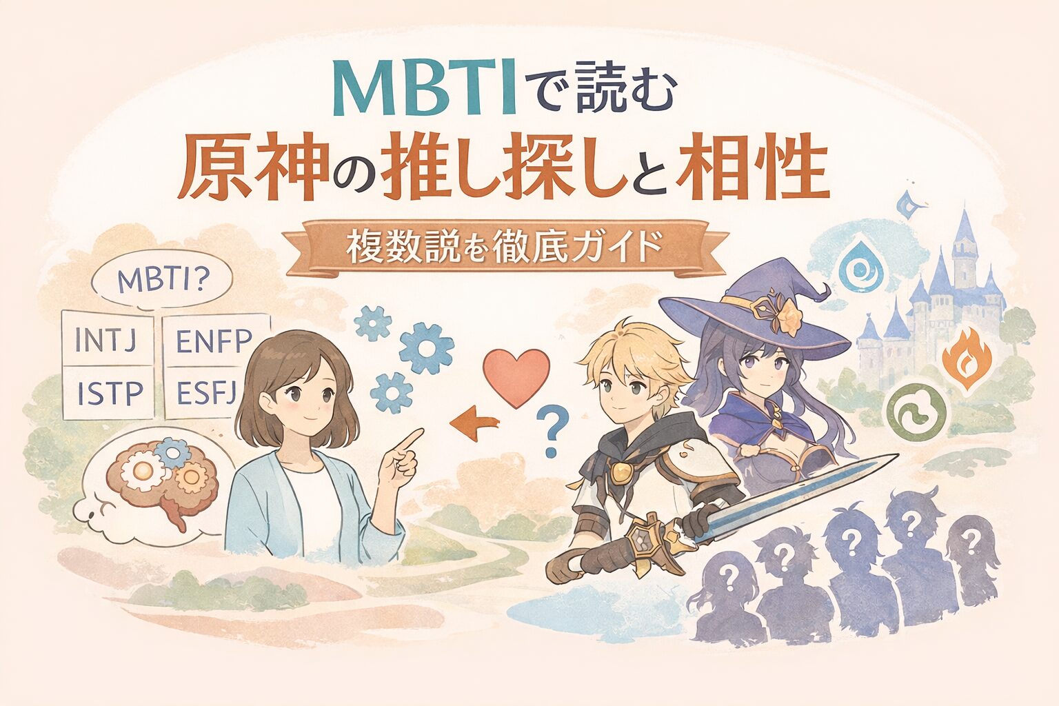 MBTIで読む原神の推し探しと相性のイメージ図