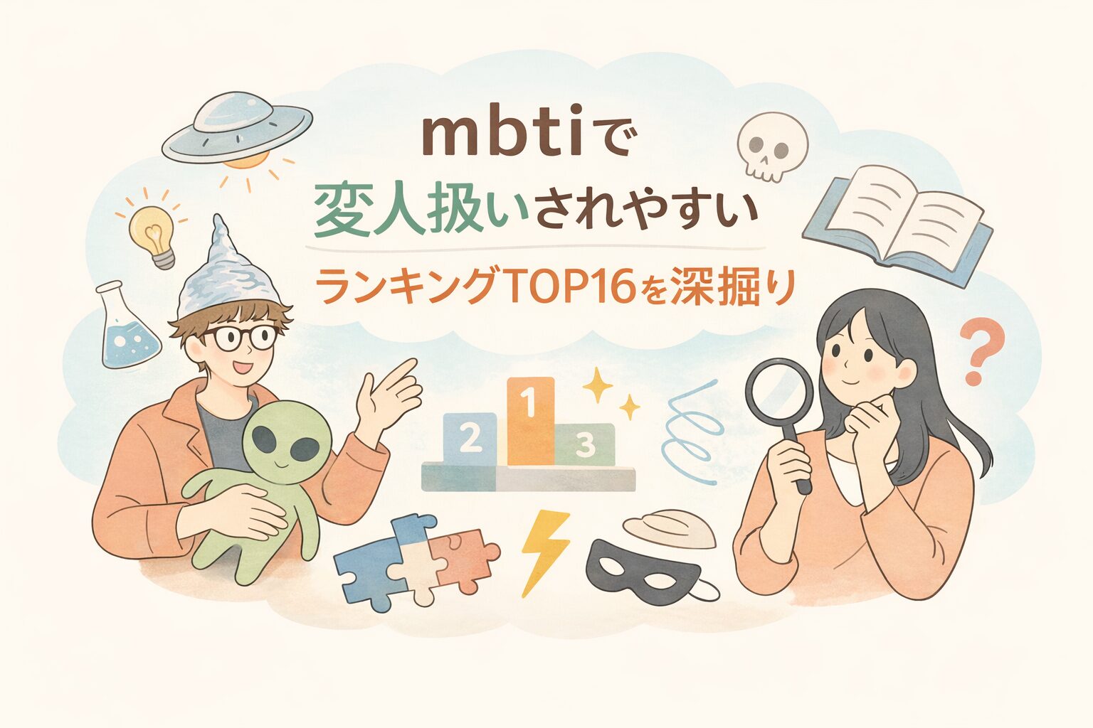 mbtiで変人扱いされやすいランキングのイメージ図
