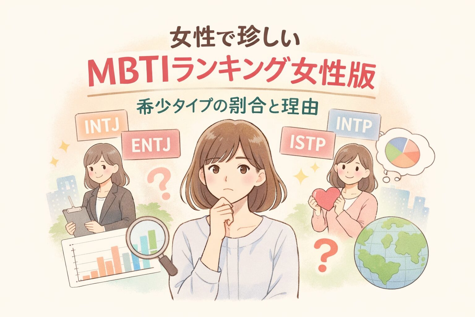 女性で珍しいMBTIランキングのイメージ図