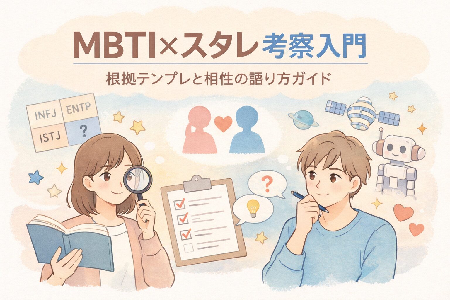 MBTI×スタレ考察入門：根拠テンプレと相性の語り方ガイドのイメージ図