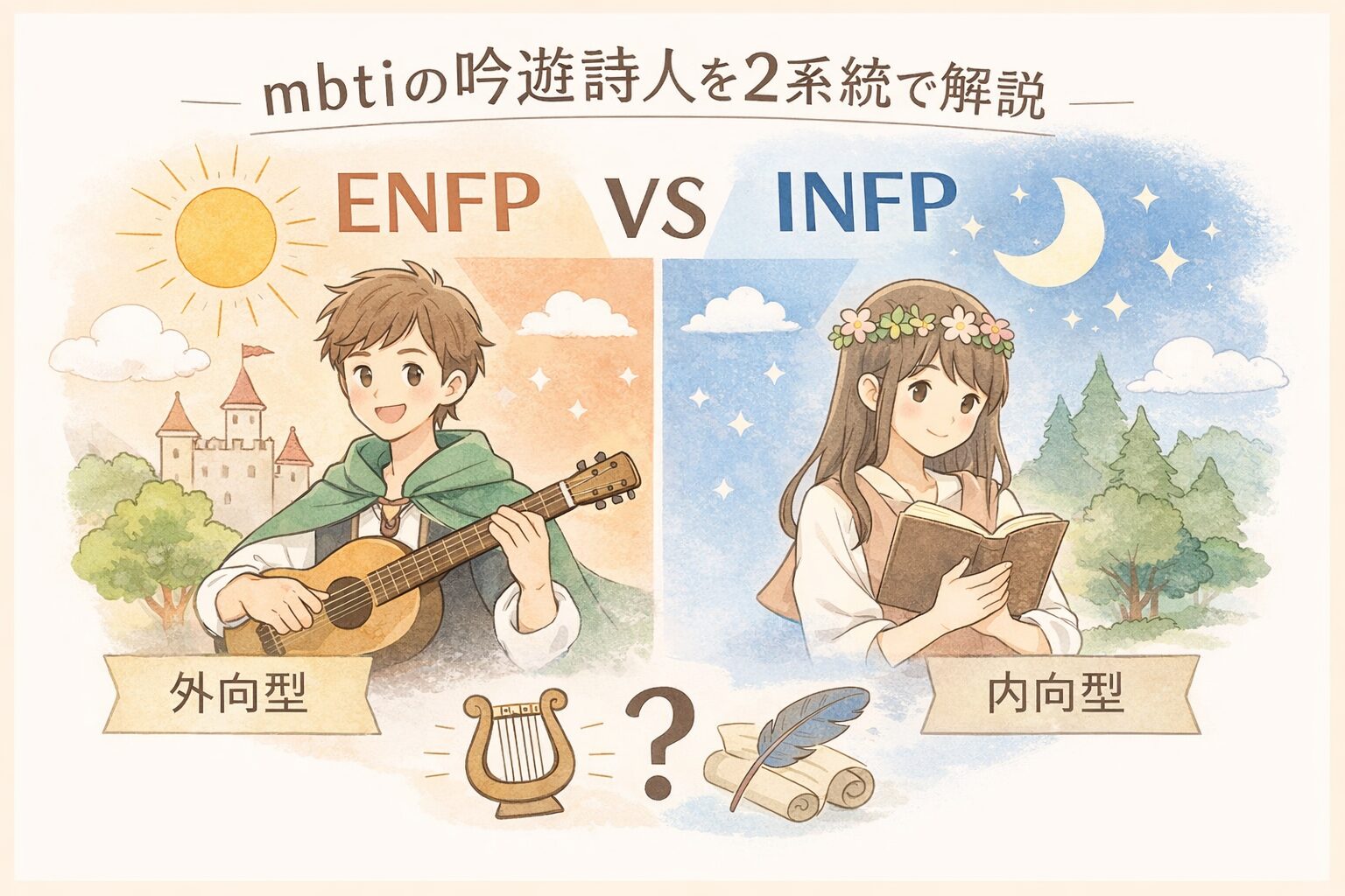 mbtiの吟遊詩人を2系統で解説のイメージ図