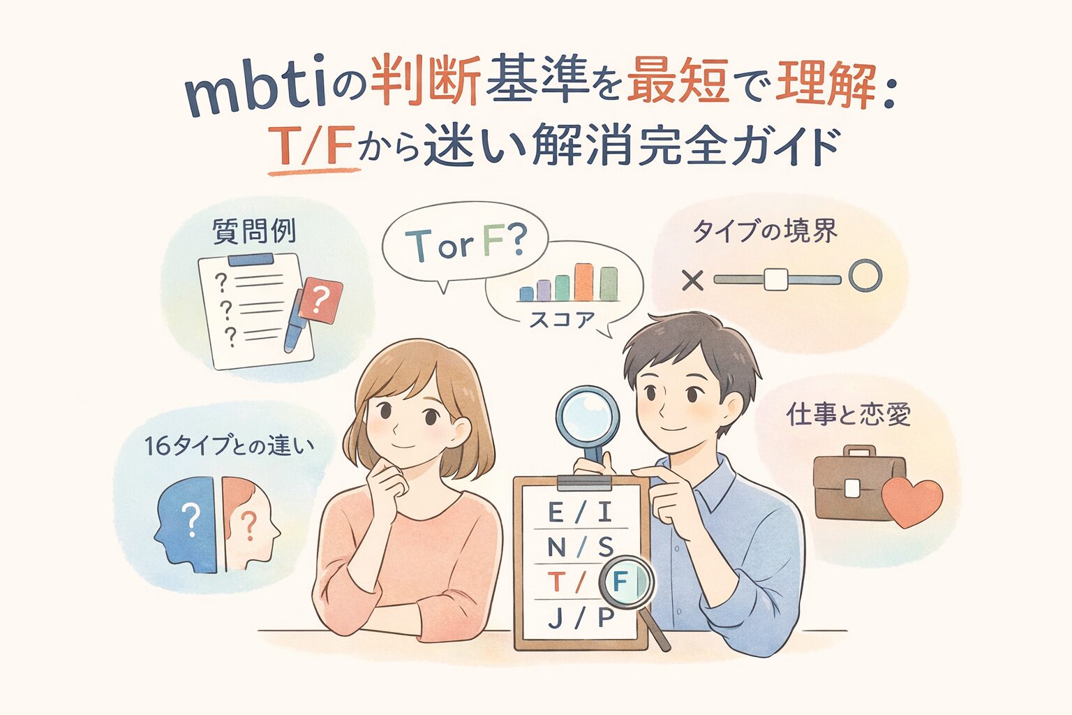 MBTIの判断基準で迷うイメージ