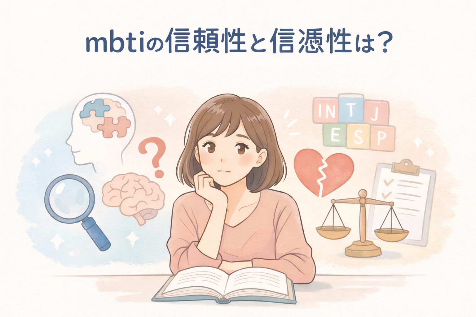 mbtiの信頼性と信憑性は？揺れる心を整理するための視点のイメージ図