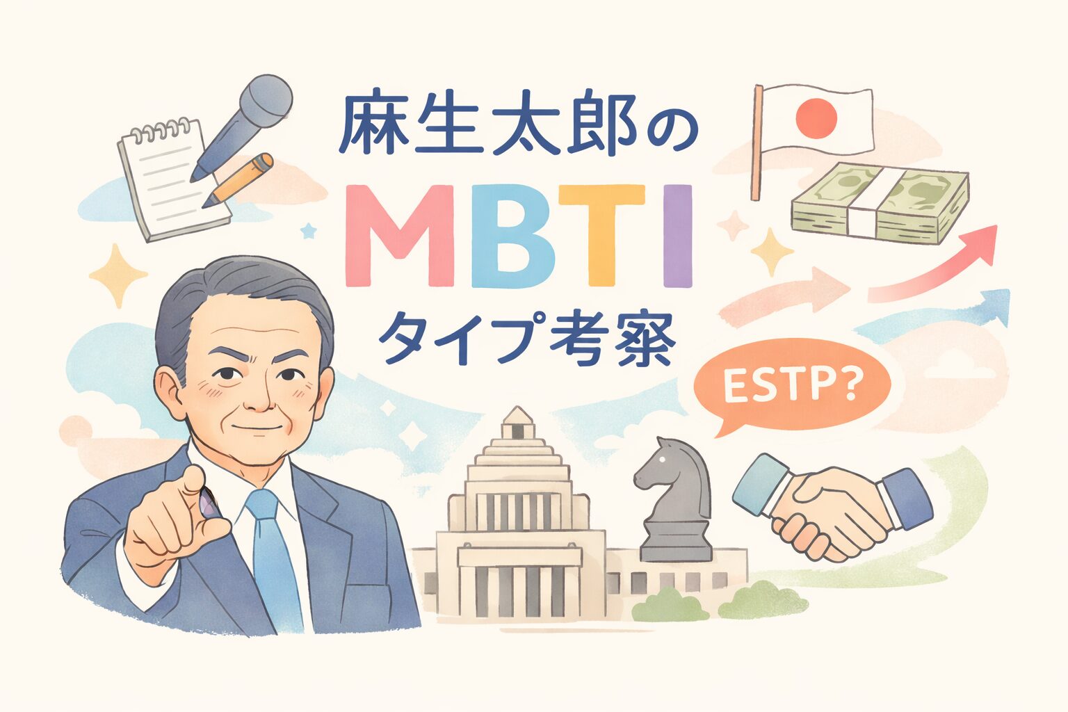 麻生太郎のMBTIの型は何？人物像を性格タイプから鋭く考察のイメージ図