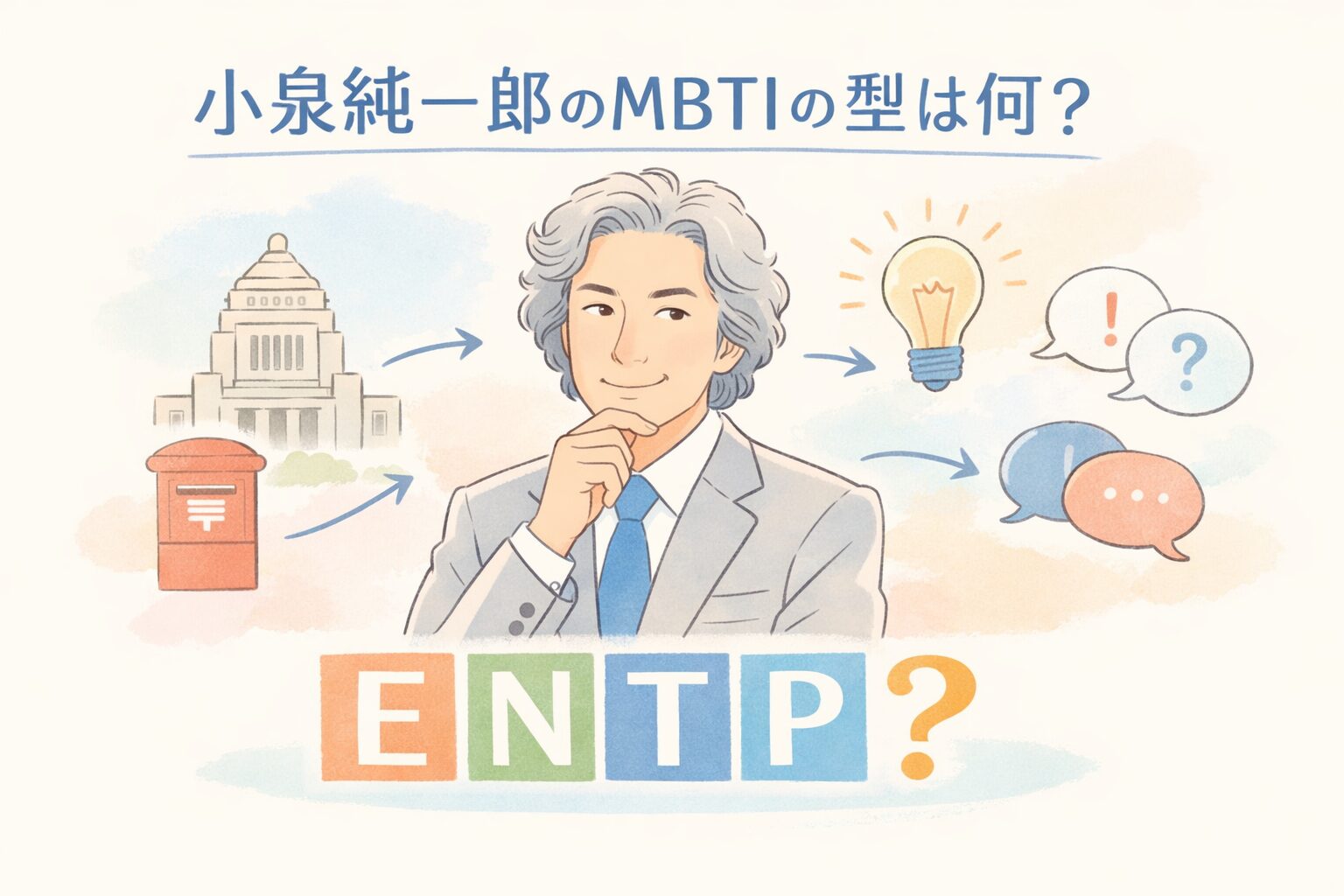 小泉純一郎のMBTIの型は何？人物像を性格タイプから鋭く考察のイメージ図