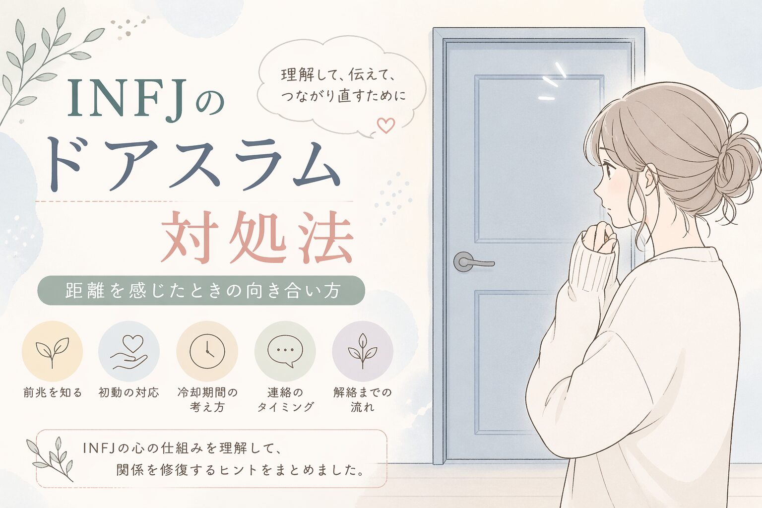 INFJのドアスラムの対処法｜されたらどうする？解除期間や治し方のイメージ図