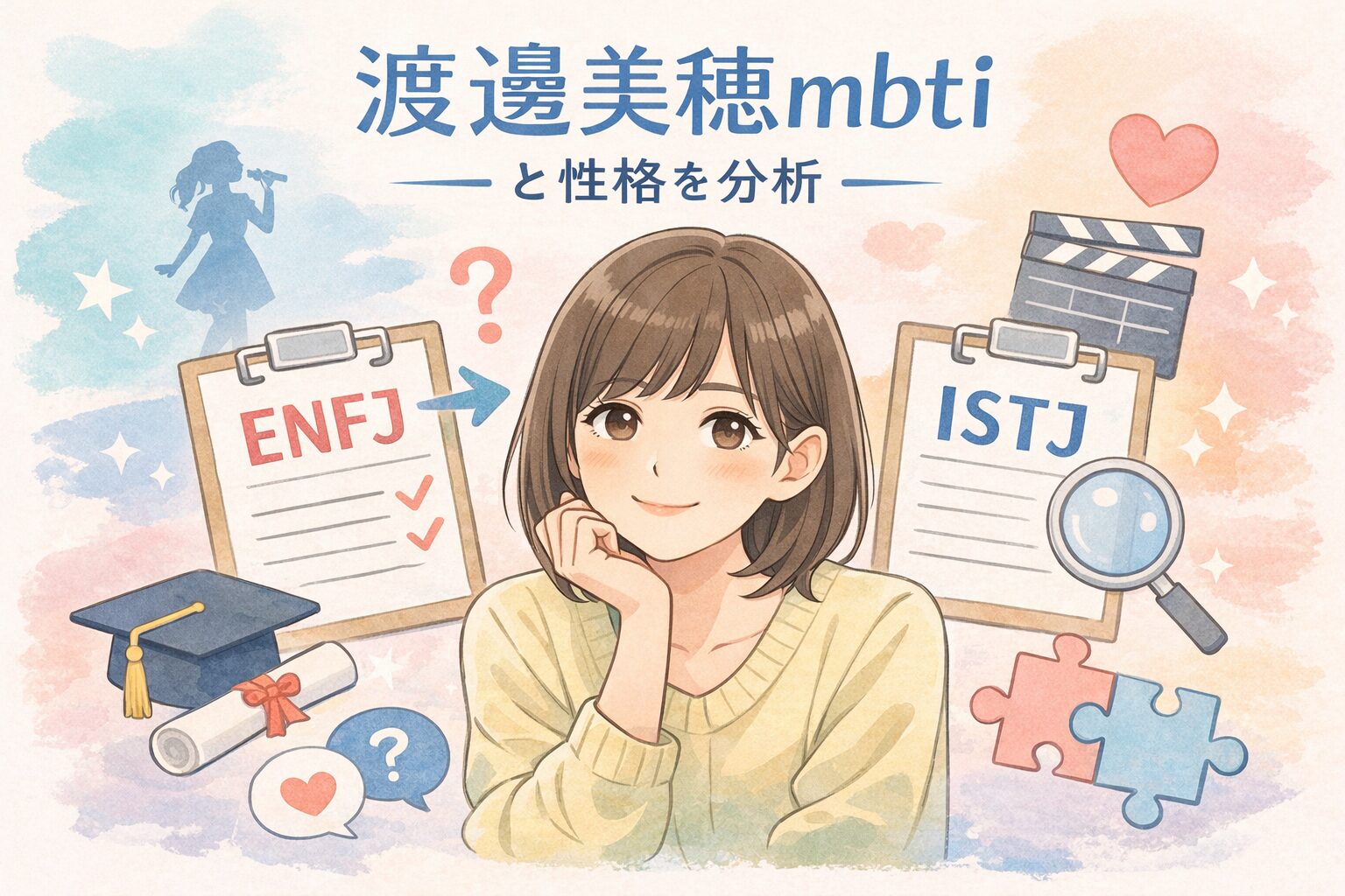 渡邉美穂（日向坂46）のMBTIは？タイプ予想と性格の特徴まとめのイメージ図